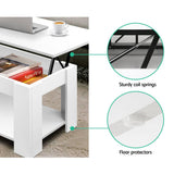 darrahopens Furniture > Living Room Artiss Lift Up Top Mechanical Coffee Table - White