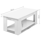 darrahopens Furniture > Living Room Artiss Lift Up Top Mechanical Coffee Table - White