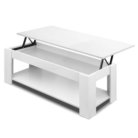 darrahopens Furniture > Living Room Artiss Lift Up Top Mechanical Coffee Table - White