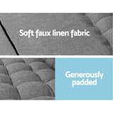 darrahopens Furniture > Living Room Artiss Lounge Sofa Bed 2-seater Floor Folding Fabric Grey