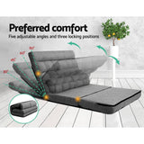 darrahopens Furniture > Living Room Artiss Lounge Sofa Bed 2-seater Floor Folding Fabric Grey