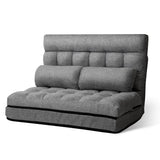 darrahopens Furniture > Living Room Artiss Lounge Sofa Bed 2-seater Floor Folding Fabric Grey