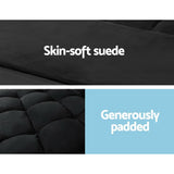 darrahopens Furniture > Living Room Artiss Lounge Sofa Bed 2-seater Floor Folding Suede Charcoal