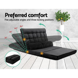 darrahopens Furniture > Living Room Artiss Lounge Sofa Bed 2-seater Floor Folding Suede Charcoal