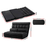 darrahopens Furniture > Living Room Artiss Lounge Sofa Bed 2-seater Floor Folding Suede Charcoal