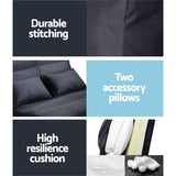 darrahopens Furniture > Living Room Artiss Lounge Sofa Bed Floor Recliner Chaise Chair Folding Adjustable Suede