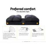 darrahopens Furniture > Living Room Artiss Lounge Sofa Bed Floor Recliner Chaise Chair Folding Adjustable Suede