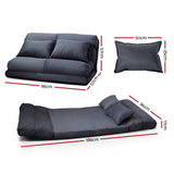 darrahopens Furniture > Living Room Artiss Lounge Sofa Bed Floor Recliner Chaise Chair Folding Adjustable Suede