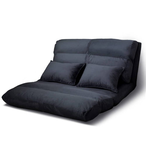 darrahopens Furniture > Living Room Artiss Lounge Sofa Bed Floor Recliner Chaise Chair Folding Adjustable Suede