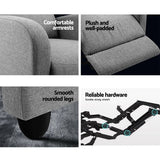 darrahopens Furniture > Living Room Artiss Luxury Recliner Chair Chairs Lounge Armchair Sofa Fabric Cover Grey