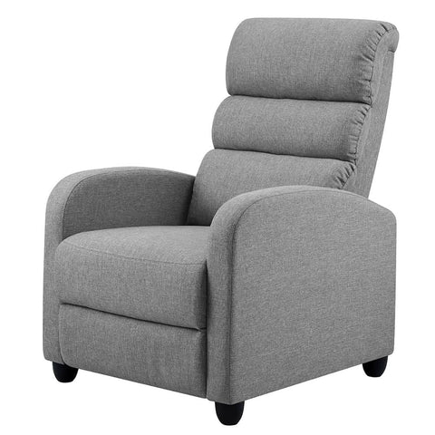darrahopens Furniture > Living Room Artiss Luxury Recliner Chair Chairs Lounge Armchair Sofa Fabric Cover Grey