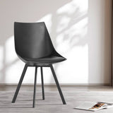 Darrahopens Furniture > Living Room Artiss Lylette Dining Chairs Cafe Chairs PU Leather Padded Seat Set of 2 Black