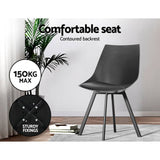 Darrahopens Furniture > Living Room Artiss Lylette Dining Chairs Cafe Chairs PU Leather Padded Seat Set of 2 Black