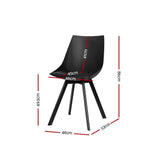 Darrahopens Furniture > Living Room Artiss Lylette Dining Chairs Cafe Chairs PU Leather Padded Seat Set of 2 Black