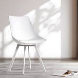 Darrahopens Furniture > Living Room Artiss Lylette Dining Chairs Cafe Chairs PU Leather Padded Seat Set of 2 White
