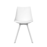 Darrahopens Furniture > Living Room Artiss Lylette Dining Chairs Cafe Chairs PU Leather Padded Seat Set of 2 White