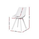 Darrahopens Furniture > Living Room Artiss Lylette Dining Chairs Cafe Chairs PU Leather Padded Seat Set of 2 White