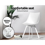 Darrahopens Furniture > Living Room Artiss Lylette Dining Chairs Cafe Chairs PU Leather Padded Seat Set of 2 White
