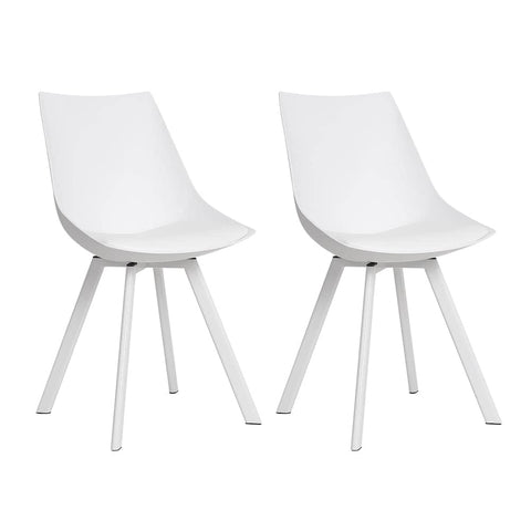 Darrahopens Furniture > Living Room Artiss Lylette Dining Chairs Cafe Chairs PU Leather Padded Seat Set of 2 White