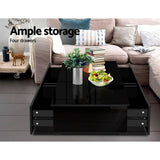 darrahopens Furniture > Living Room Artiss Modern Coffee Table 4 Storage Drawers High Gloss Living Room Furniture Black