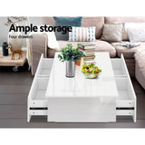 darrahopens Furniture > Living Room Artiss Modern Coffee Table 4 Storage Drawers High Gloss Living Room Furniture White