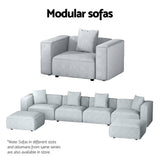 Darrahopens Furniture > Living Room Artiss Modular Sofa Chaise Set 2-Seater Grey