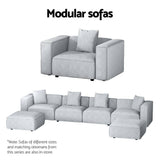 Darrahopens Furniture > Living Room Artiss Modular Sofa Chaise Set 3-Seater Grey