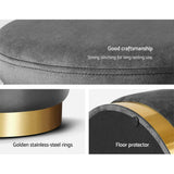 darrahopens Furniture > Living Room Artiss Ottoman Foot Stool with Storage Round Velvet Foot Rest Pouffe Footstool
