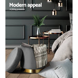 darrahopens Furniture > Living Room Artiss Ottoman Foot Stool with Storage Round Velvet Foot Rest Pouffe Footstool