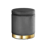 darrahopens Furniture > Living Room Artiss Ottoman Foot Stool with Storage Round Velvet Foot Rest Pouffe Footstool
