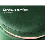 darrahopens Furniture > Living Room Artiss Ottoman Round Velvet Foot Stool Foot Rest Pouffe Padded Seat Pouf Green