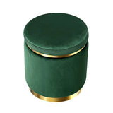 darrahopens Furniture > Living Room Artiss Ottoman Round Velvet Foot Stool Foot Rest Pouffe Padded Seat Pouf Green