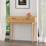 darrahopens Furniture > Living Room Artiss Rattan Console Table Drawer Storage Hallway Tables Drawers