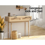 darrahopens Furniture > Living Room Artiss Rattan Console Table Drawer Storage Hallway Tables Drawers