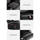 darrahopens Furniture > Living Room Artiss Recliner Chair Armchair Lounge Sofa Chairs Couch Leather Black Tray Table