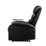 darrahopens Furniture > Living Room Artiss Recliner Chair Armchair Lounge Sofa Chairs Couch Leather Black Tray Table
