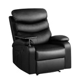 darrahopens Furniture > Living Room Artiss Recliner Chair Armchair Lounge Sofa Chairs Couch Leather Black Tray Table