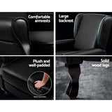 darrahopens Furniture > Living Room Artiss Recliner Chair Sofa Armchair Lounge Black Leather
