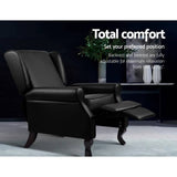 darrahopens Furniture > Living Room Artiss Recliner Chair Sofa Armchair Lounge Black Leather