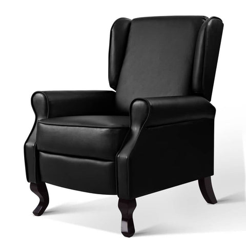 darrahopens Furniture > Living Room Artiss Recliner Chair Sofa Armchair Lounge Black Leather
