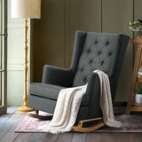 darrahopens Furniture > Living Room Artiss Rocking Armchair Feeding Chair Fabric Armchairs Lounge Recliner Charcoal