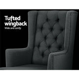 darrahopens Furniture > Living Room Artiss Rocking Armchair Feeding Chair Fabric Armchairs Lounge Recliner Charcoal