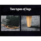 darrahopens Furniture > Living Room Artiss Rocking Armchair Feeding Chair Fabric Armchairs Lounge Recliner Charcoal