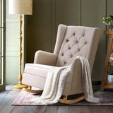 darrahopens Furniture > Living Room Artiss Rocking Armchair Feedining Chair Fabric Armchairs Lounge Recliner Beige