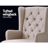 darrahopens Furniture > Living Room Artiss Rocking Armchair Feedining Chair Fabric Armchairs Lounge Recliner Beige