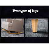 darrahopens Furniture > Living Room Artiss Rocking Armchair Feedining Chair Fabric Armchairs Lounge Recliner Beige