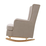 darrahopens Furniture > Living Room Artiss Rocking Armchair Feedining Chair Fabric Armchairs Lounge Recliner Beige
