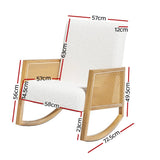 Darrahopens Furniture > Living Room Artiss Rocking Chair Armchair Boucle Accent Chairs Sherpa Upholstered White