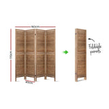 darrahopens Furniture > Living Room Artiss Room Divider Privacy Screen Foldable Partition Stand 4 Panel Brown