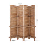 darrahopens Furniture > Living Room Artiss Room Divider Privacy Screen Foldable Partition Stand 4 Panel Brown